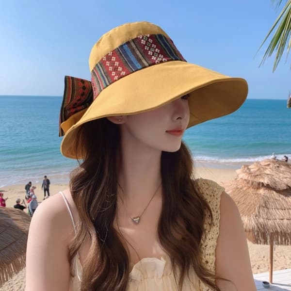 Sammenfoldelig fiskerhat, bueformet solhat KHAKI khaki