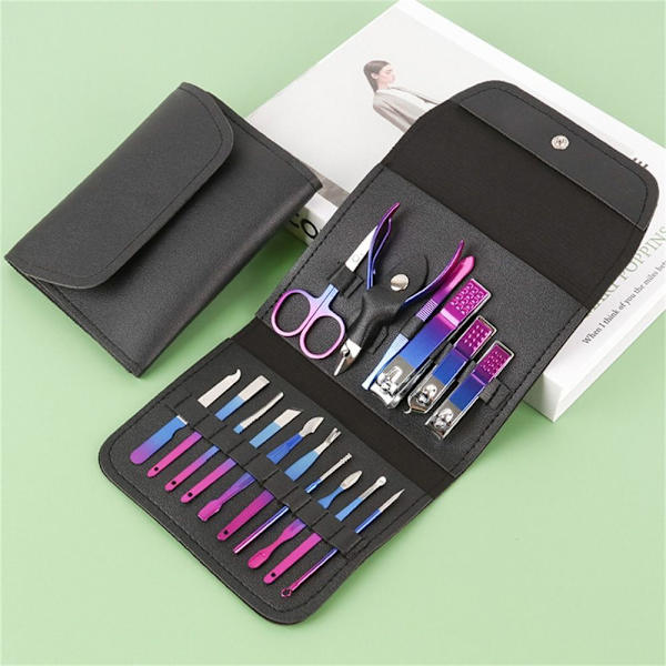 16st/ Set Manikyr Set Nagelklippare Verktyg MULTICOLOR Multicolor