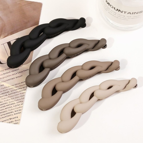 Plast Banan Clip Cross Hair Claws MÖRKT KAFFE dark coffee