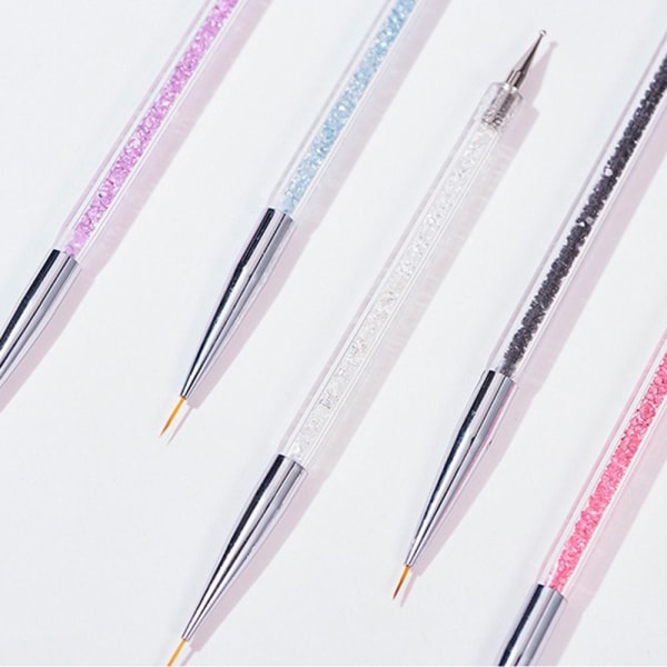 5 stk/sett Nail Art Dotting Pen Tegning Liner Brush Blomsterbørste