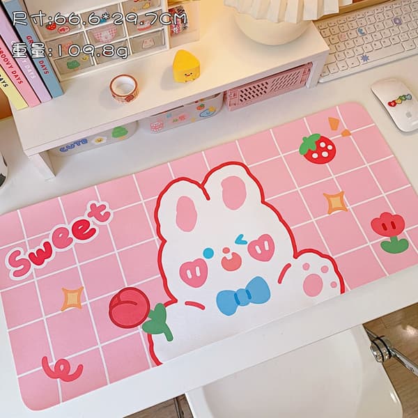 Stor tegneserie rosa musematte Kawaii Gaming Musematte BLÅ Blue
