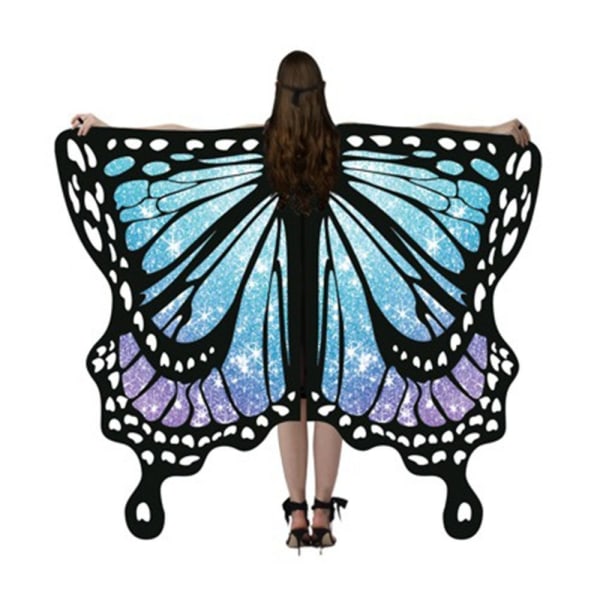 Butterfly Cape Butterfly Wings Sjal BLÅT Blue