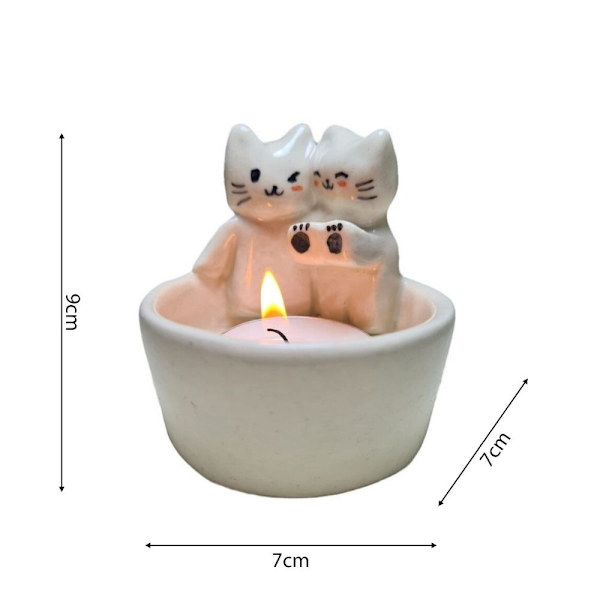 Kattunge par ljushållare Tecknad kattunge ljushållare