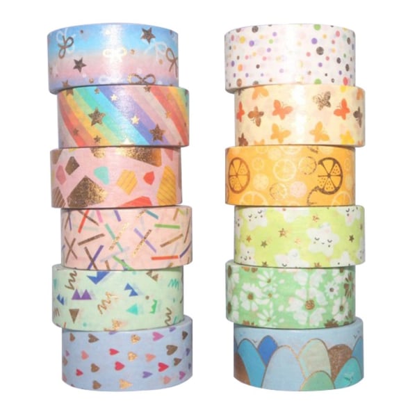 12Rull dekorative tape Papir Tape-klistremerker