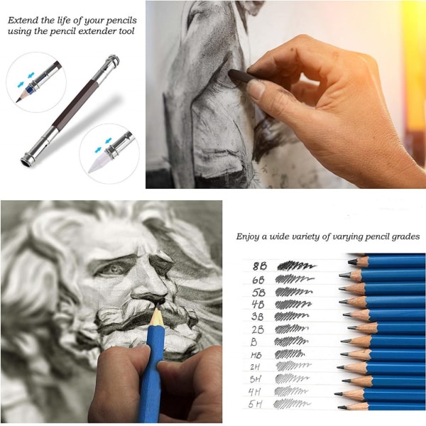 40ST Sketch Pencil Set Sketch Charcoal Pencils Ritstift