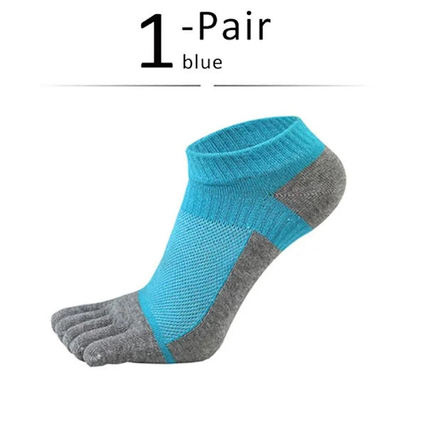 1Par Five Finger Strumpor Ankelstrumpor BLÅ BLÅ blue
