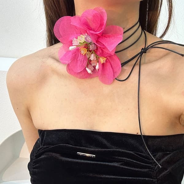 Blomster Choker Halskæde 3 3 3