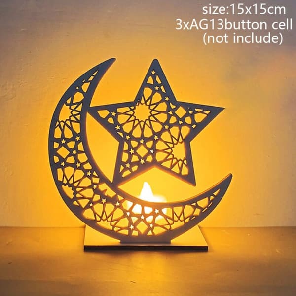 Eid Mubarak Trepynt Ornament Lys LED Lys STYLE 2 STYLE 2
