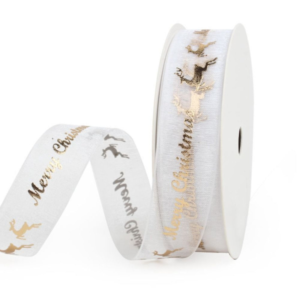 Gold Heart Sheer Ribbon Snow Garn Band B B B