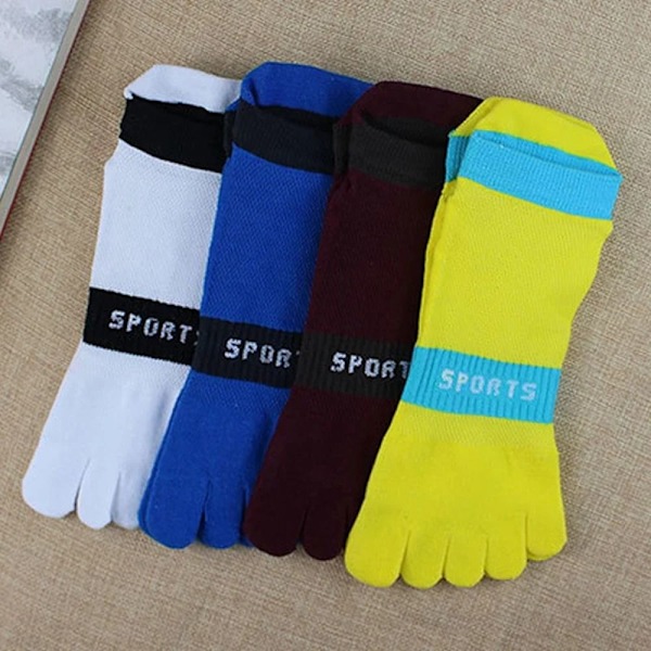 Puuvillaiset Five Finger Socks Miesten sukat KELTAINEN yellow