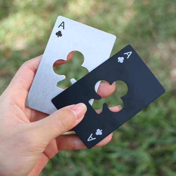 Kreativ Pokerformad Flasköppnare SILVER Silver