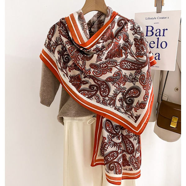 Strandsjal 90x90cm Sidenscarf 4 4 4