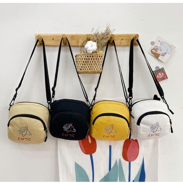 Canvas Messenger Väskor Tecknade Serier Axelväska VIT White