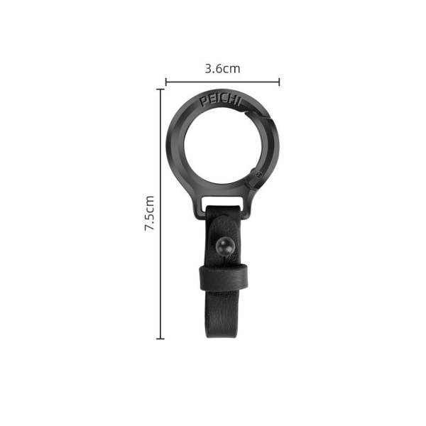 Lädernyckelring Midjebältesspänne SVART 1 1 black 1-1