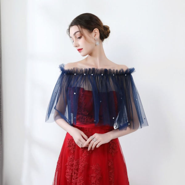Lace Shawl Wedding Cape TUMMAN PINK Dark pink