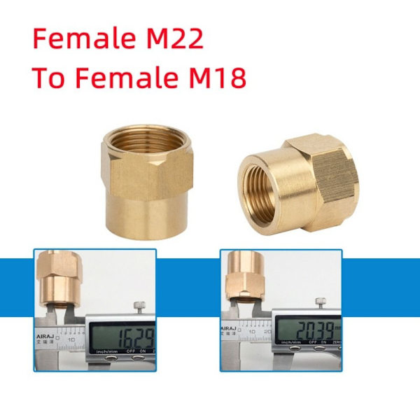 1 stk. slangestik han-hun-adapter F22 TIL F18 F22 TIL F18 F22 to F18