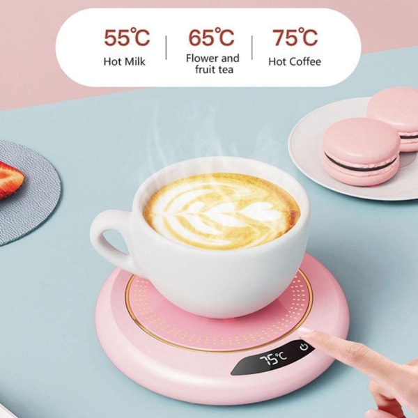 Konstant Temperatur Varme Coaster Kaffekrus Varmere HVID white