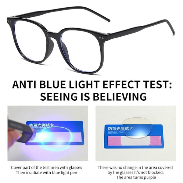Anti-Blue Light Glasögon Fyrkantiga Glasögon SVART SVART Black