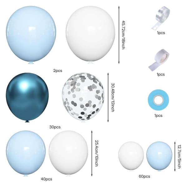 Blå Ballonger Girlang Båge Kit Vinterland