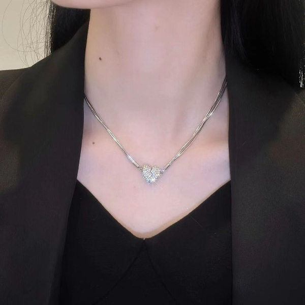 Magnet Par Halskæde Hjerte Vedhæng Chokers GULD 40CM Gold 40cm
