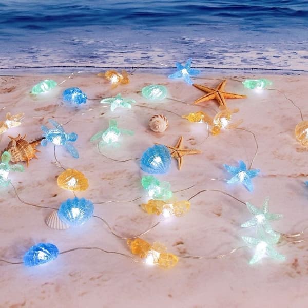 Lyslenke LED-lys BLÅ SKJELLSTIL Blue Shell Style