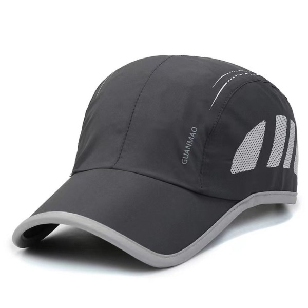 Hurtigttørrende Mesh Peaked Cap Sports Golf Baseball Cap MØRKEGRÅ dark grey