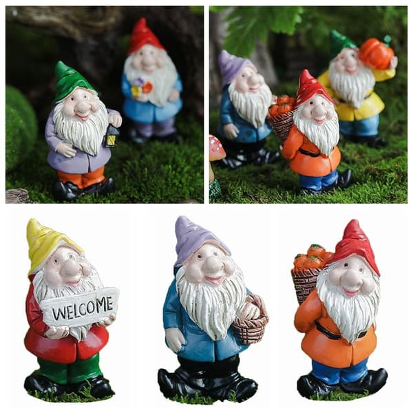 Mini Gnome Figurer Miniature Dværge Statue 6 6 6