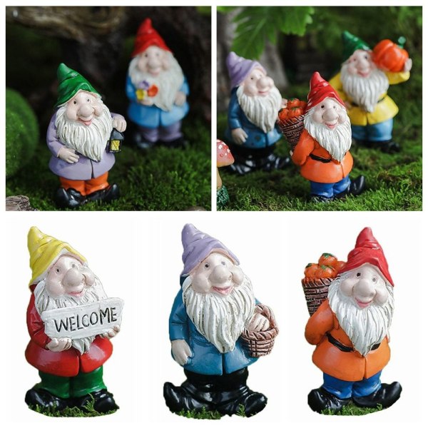 Mini-nissefigurer Miniaturedværgestatue 3 3 3