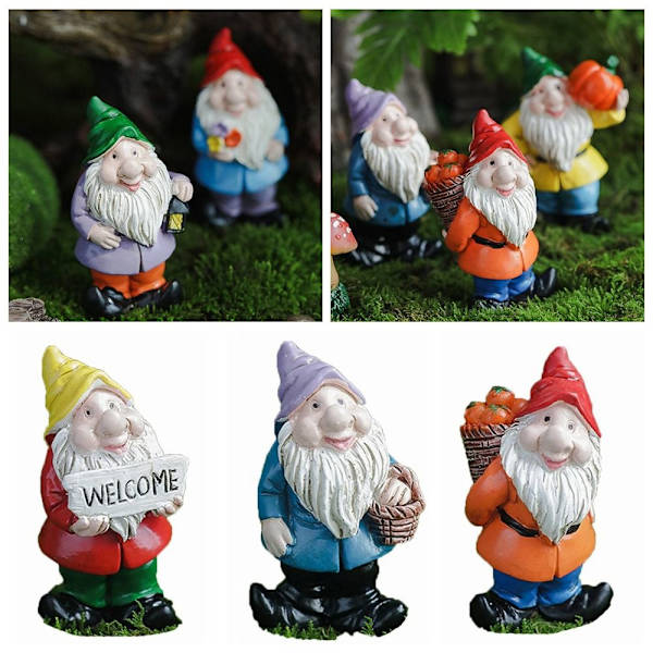 Minignomfigurer Miniatyrdvärgstaty 3 3 3