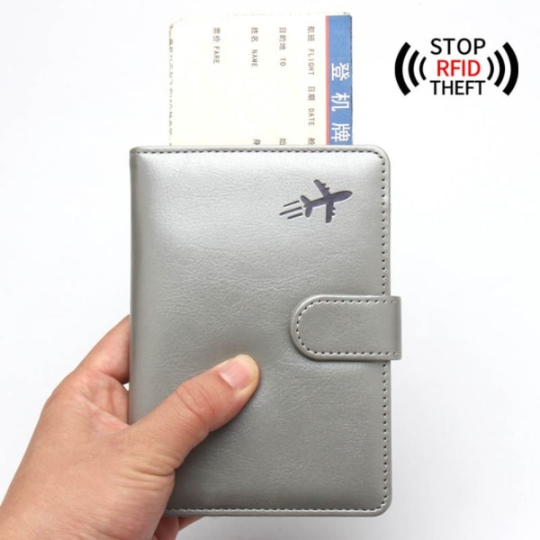 RFID Business Passport Cover Dokument Kreditkortkasse SORT Black