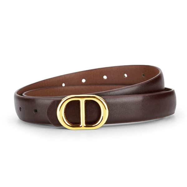 Läder Midjeband Legering Fjäril Spänne Bälte KAFFE coffee