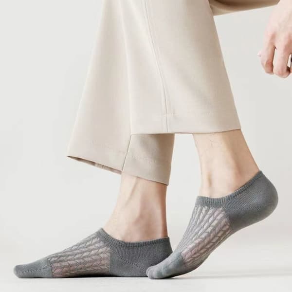5 par herresokker mesh usynlige sokker LYSEGRÅ light grey