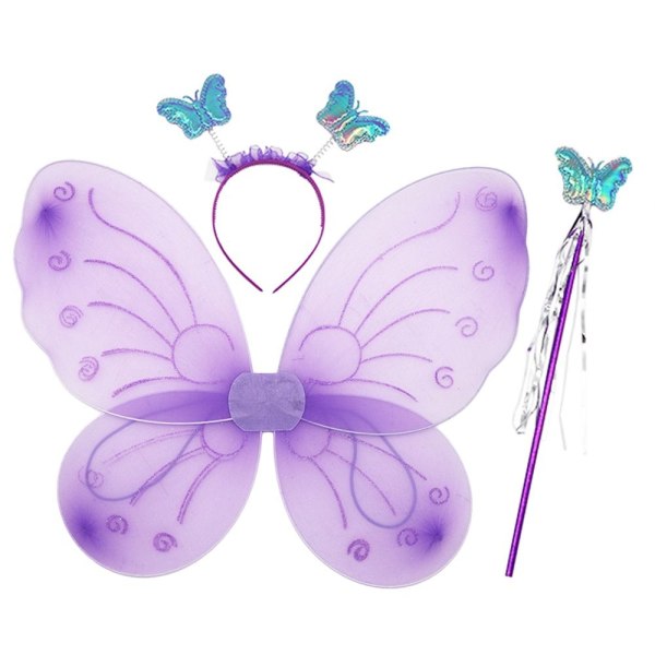 3 stk/sett Barne sommerfugl pannebånd vinger prinsesse kostyme sett 12 12