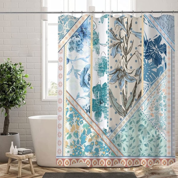 Badeforhæng Enkelt blomstret bruseforhæng STYLE 3 STYLE 3 style 3