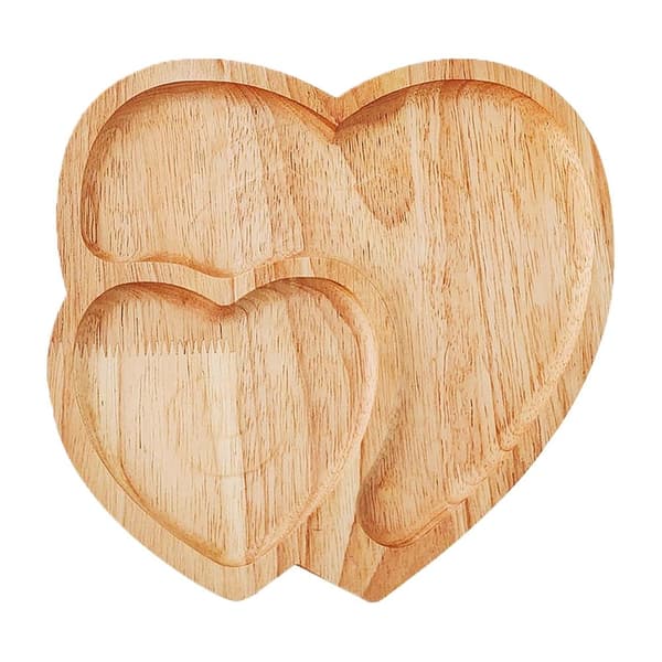 Dobbelthjerte Middagstallerken Valentinsfat Trehjerte