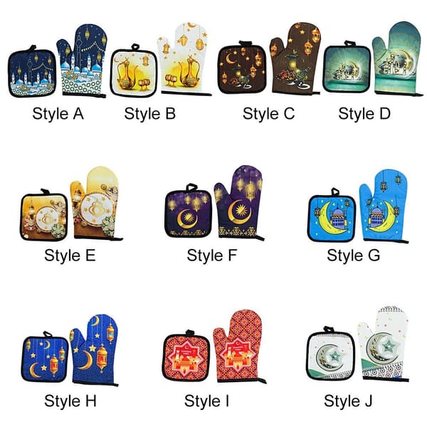Bageovne Handsker Mod Varme Eid Mubarak STYLE A STYLE A