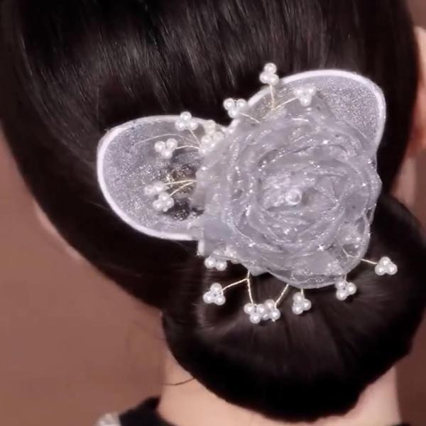 Flower Hair Clip -hiusnuttura MUSTA Black