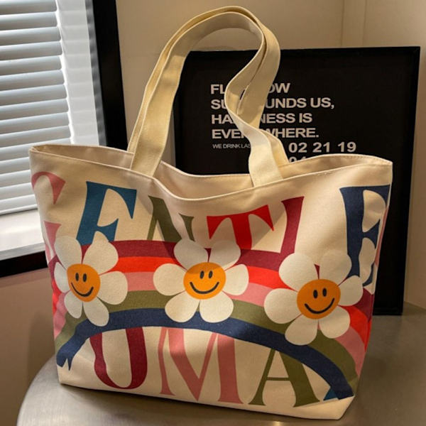 Dame håndtaske Canvas Tote Bag Messenger Bag