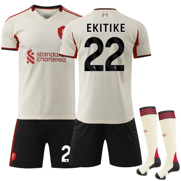2526 Liverpool Udebane Børnefodboldtrøje Sæt Nr. 22 Ekitike 28
