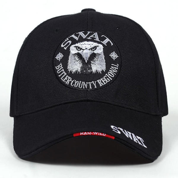 SWAT Broderi Baseball Caps Snapback Hatte SORT black