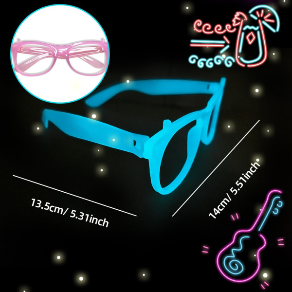 5kpl Luminous Glasses Glow Glasses LIGHT PINK ROUND ROUND light pink round-round