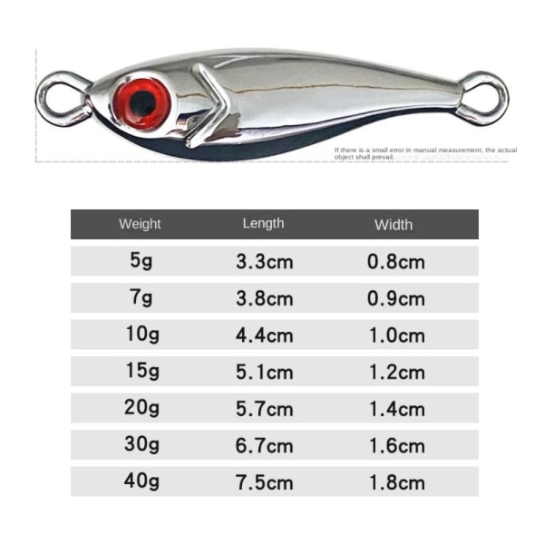 Fiskedrag Metal Jig Lure SILVER 15G 15G silver 15g-15g