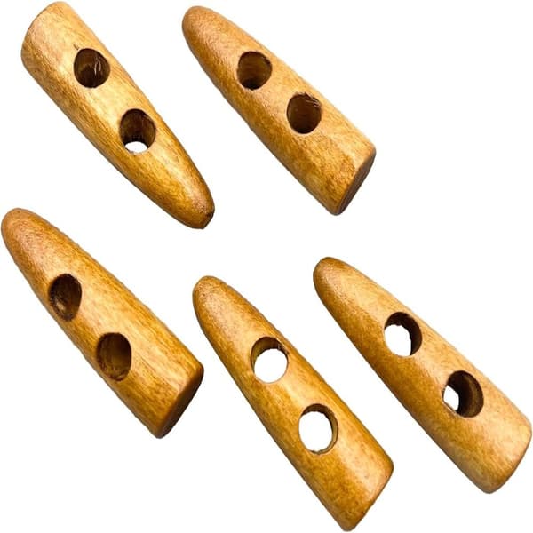 Luonnonpuu Toggle-napit Sarvi-imitaatio Hammaspuu