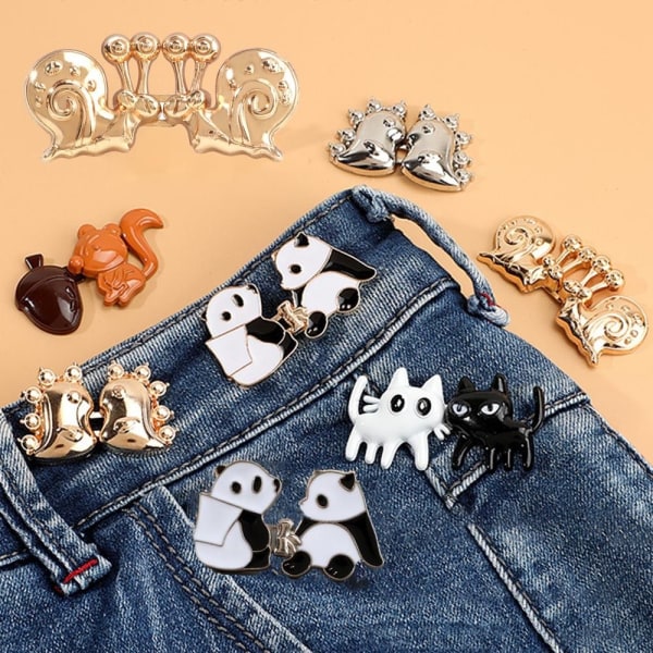 Jeansknapper No-Sying Metallknapp GULL PANDA PANDA gold panda-panda