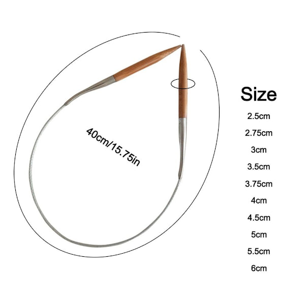 Bambus strikkepinde Hæklenåle 4MM 4mm