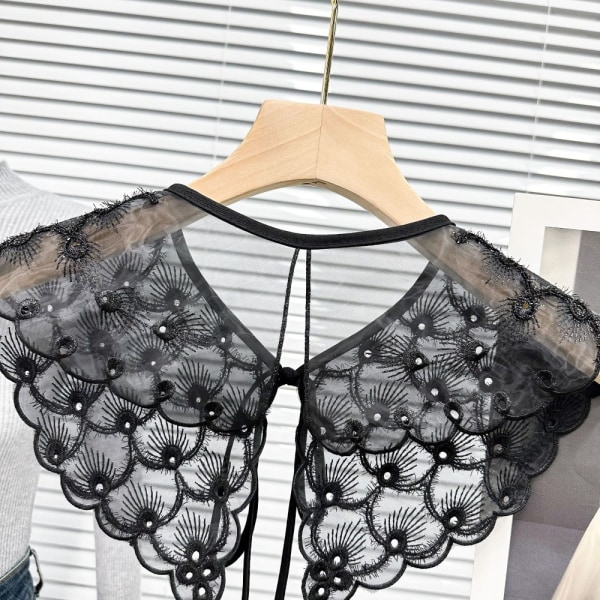 Dame blondekrave sjalkrave SORT Black