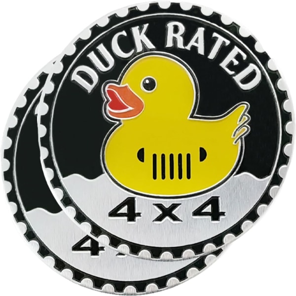 2 STK Veteranklassifisert emblem 4x4 bilemblem DUCK RATED AND RATED Duck Rated