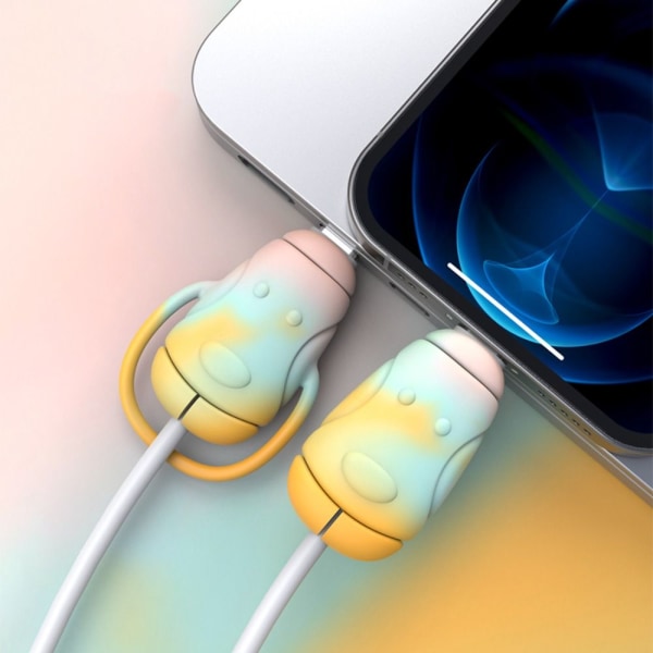 Kabelbeskytter Lader Kabel Beskyttelsesdeksel HVIT TYPE TIL White TypeC to TypeC-TypeC to TypeC