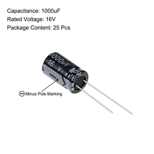 1000uF 16V Kondensator Elektrolytkondensatorer 25 STK 25 STK 25pcs