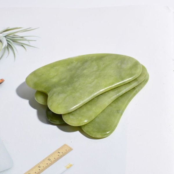 2 st Jade Gua Sha-bräda GuaSha Skrapningsmassageverktyg Ansikte